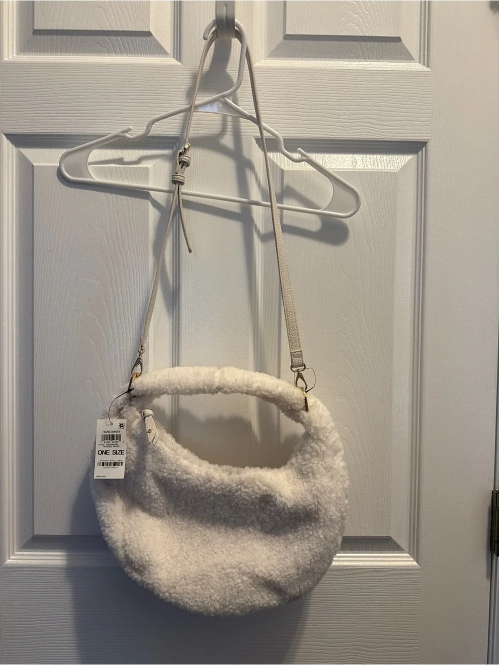 Cream Shearling Hobo Bag - Unbranded